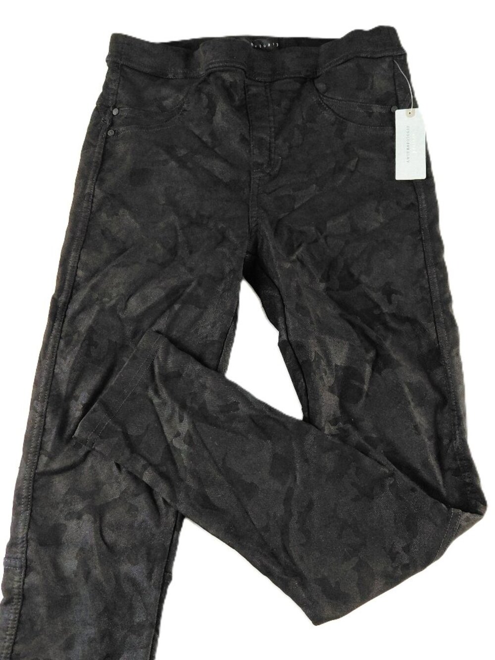 Sanctuary Grease Camo Leggings Women's Size Small Petite Black Stretch Pant
